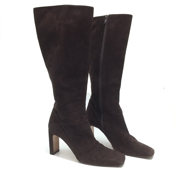 St. John Shoes - St. John Made In Italy Brown Suede Zip Boots